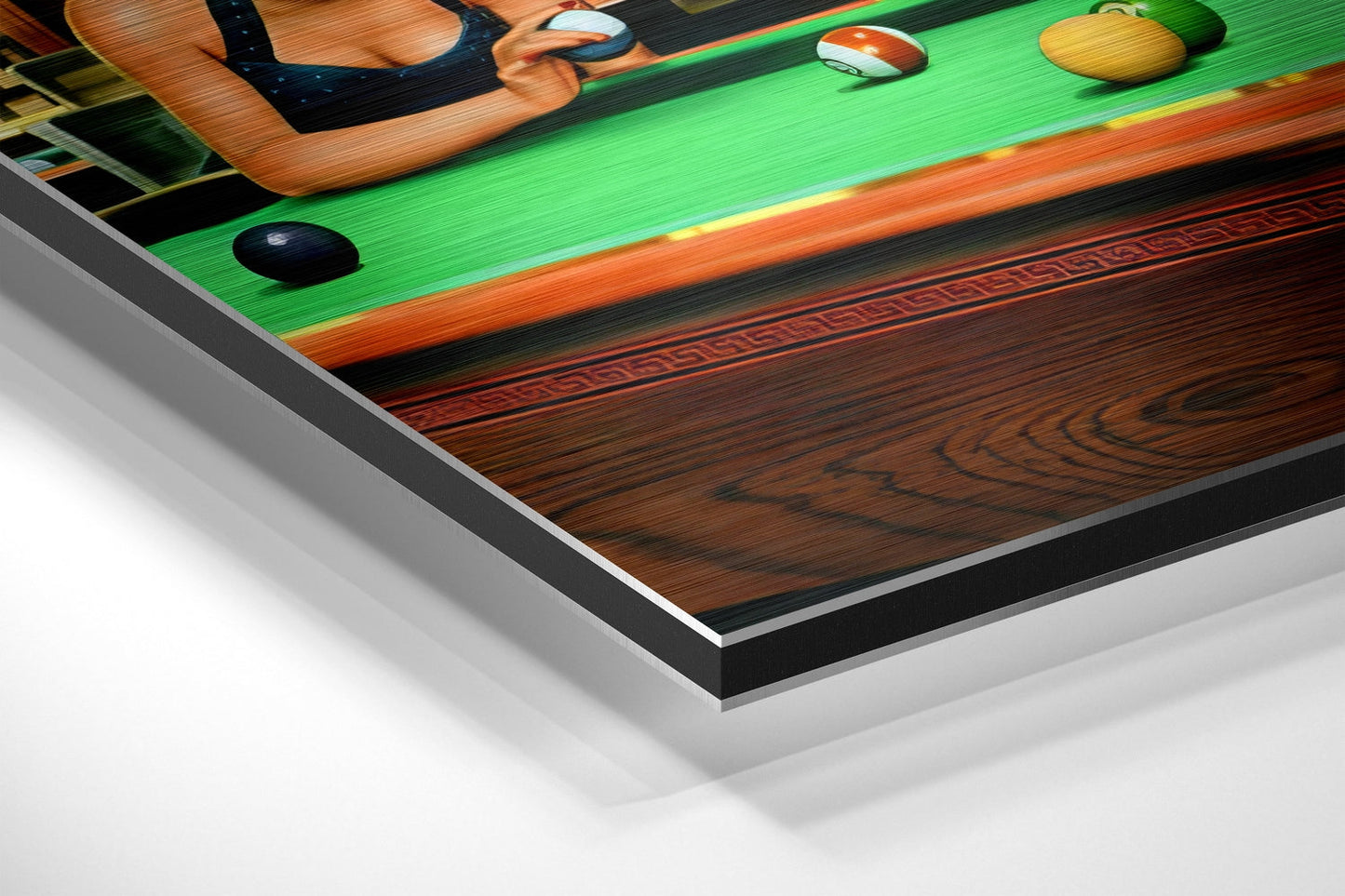 Arched Billiards Hall Break Shot Brushed Aluminium Dibond Wall Art