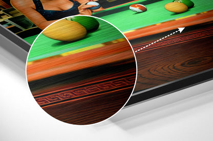Arched Billiards Hall Break Shot Brushed Aluminium Dibond Wall Art