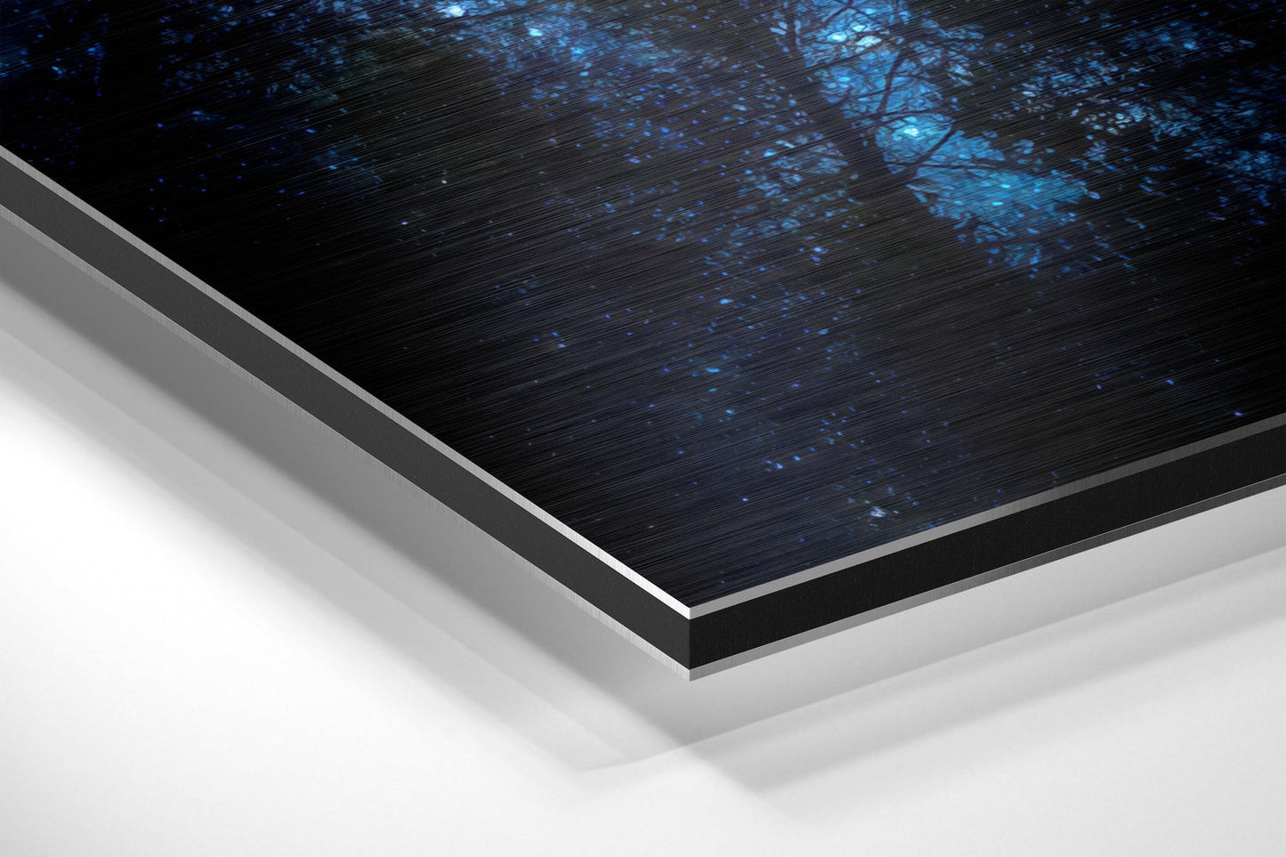 Never Stop Looking Up Blue Nebula Brushed Aluminium Dibond Wall Art