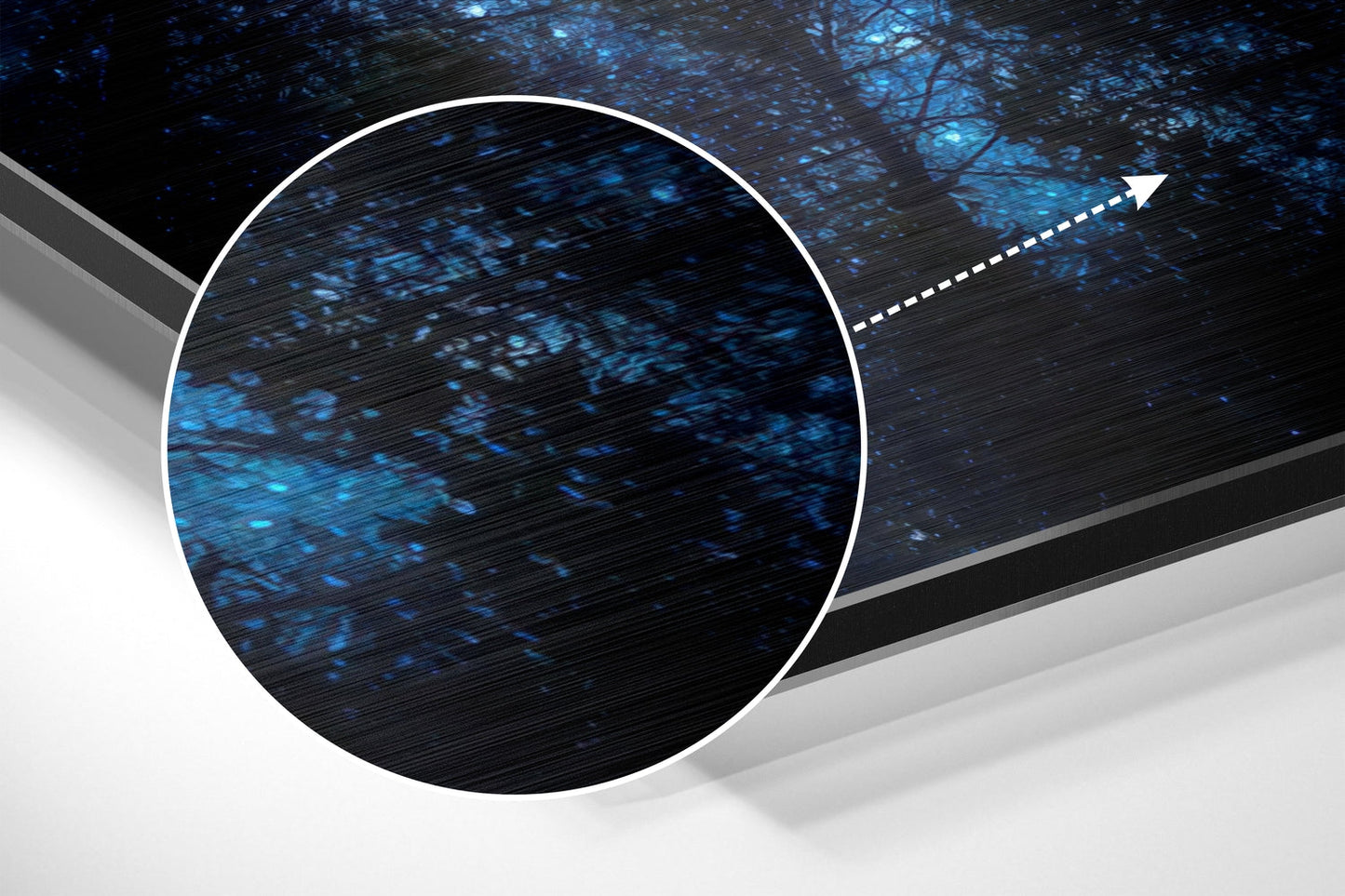 Never Stop Looking Up Blue Nebula Brushed Aluminium Dibond Wall Art