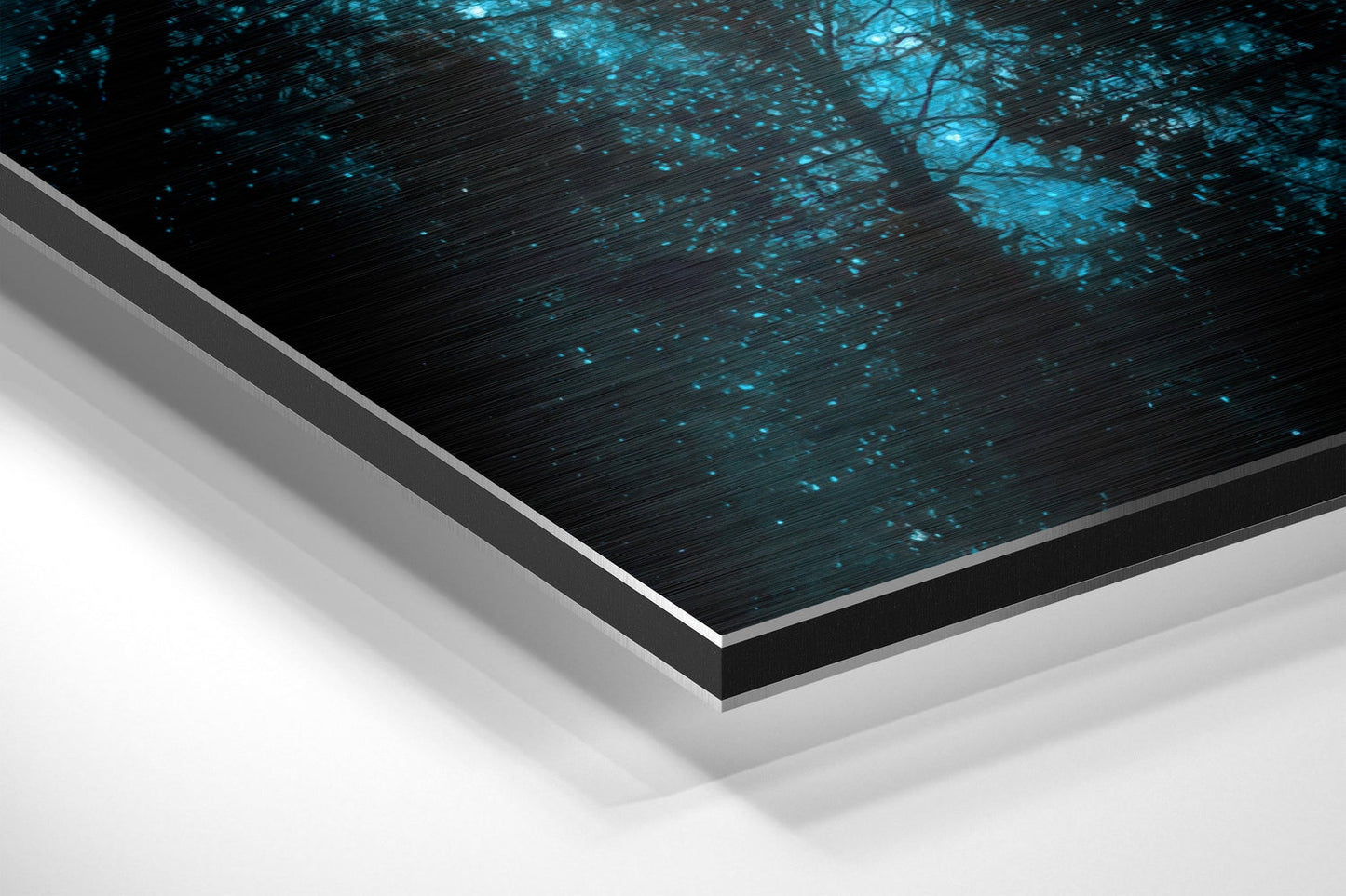 Never Stop Looking Up Teal Starfield Brushed Aluminium Dibond Wall Art