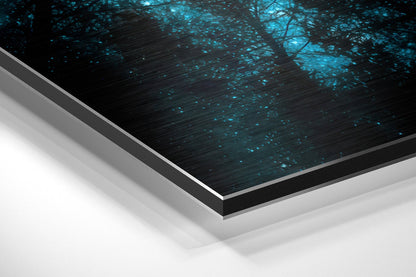Never Stop Looking Up Teal Starfield Brushed Aluminium Dibond Wall Art