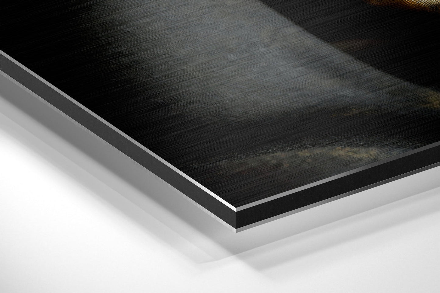 Gold Lips And Fingers Silence Brushed Aluminium Dibond Wall Art