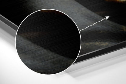 Gold Lips And Fingers Silence Brushed Aluminium Dibond Wall Art