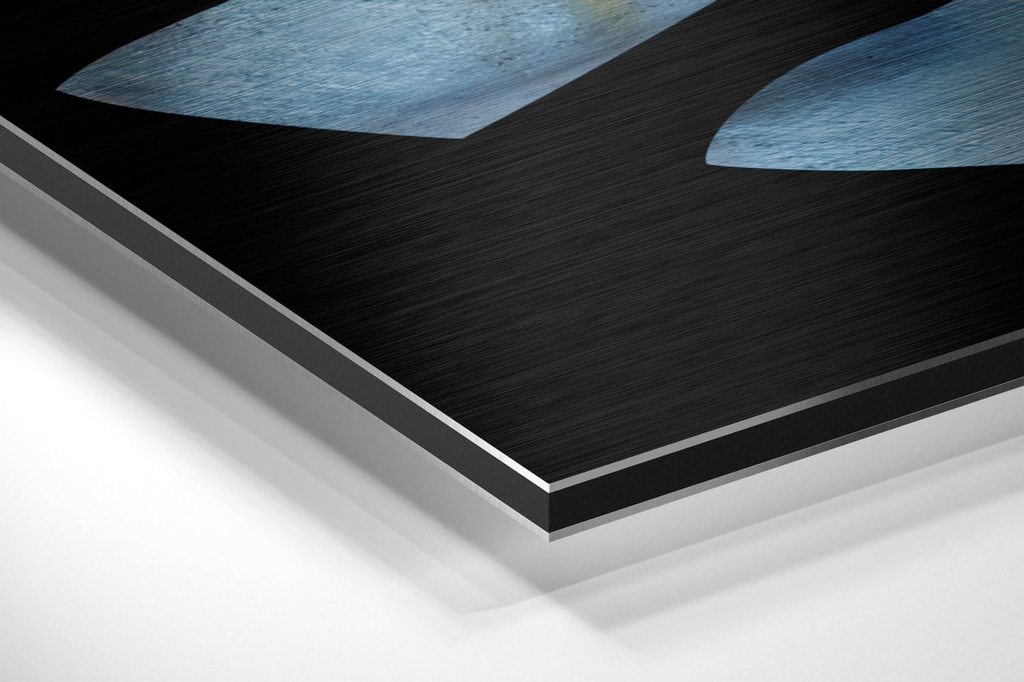 Blue Sliced Ribbon Face Brushed Aluminium Dibond Wall Art