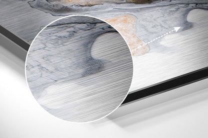 Gold Vein Gray Ink Marble Brushed Aluminium Dibond Wall Art