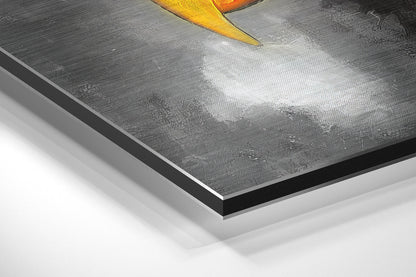 Yellow Beak Gray Storm Eagle Brushed Aluminum Dibond Wall Art