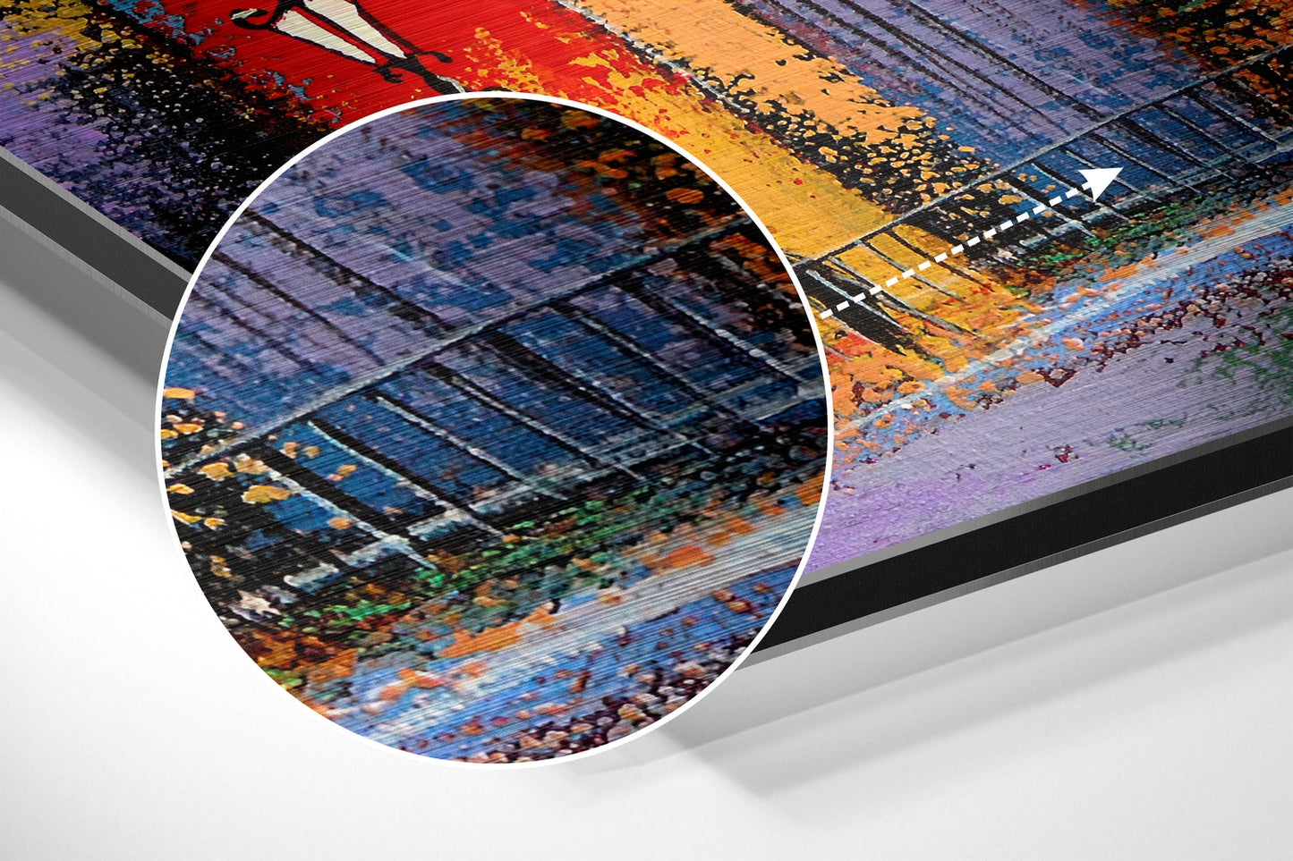 Colorful Old Town Bridge Houses Brushed Aluminium Dibond Wall Art