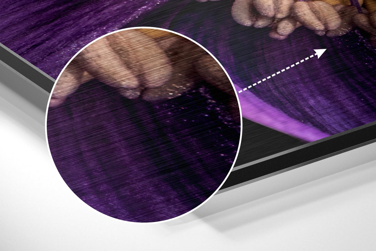 Purple Petals Yellow Center Flower Brushed Aluminium Dibond Wall Art