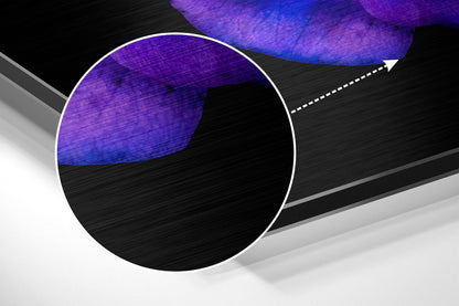 Violet and Pink Anemone Pair Brushed Aluminium Dibond Wall Art