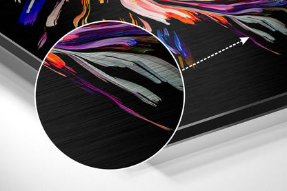 Fiery Orange Paint Face Profile Brushed Aluminium Dibond Wall Art