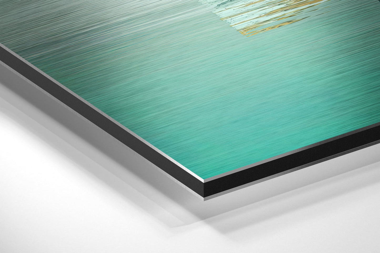 Hippo in Rowboat Teal Water Brushed Aluminium Dibond Wall Art