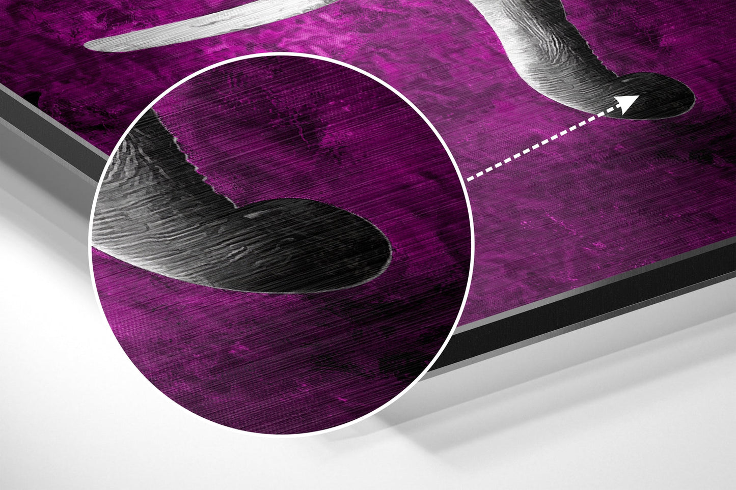 Gray Elephant Magenta Backdrop Brushed Aluminium Dibond Wall Art