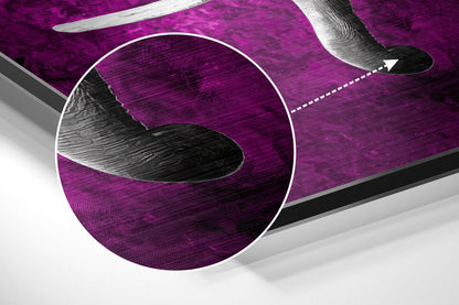 Gray Elephant Magenta Backdrop Brushed Aluminium Dibond Wall Art