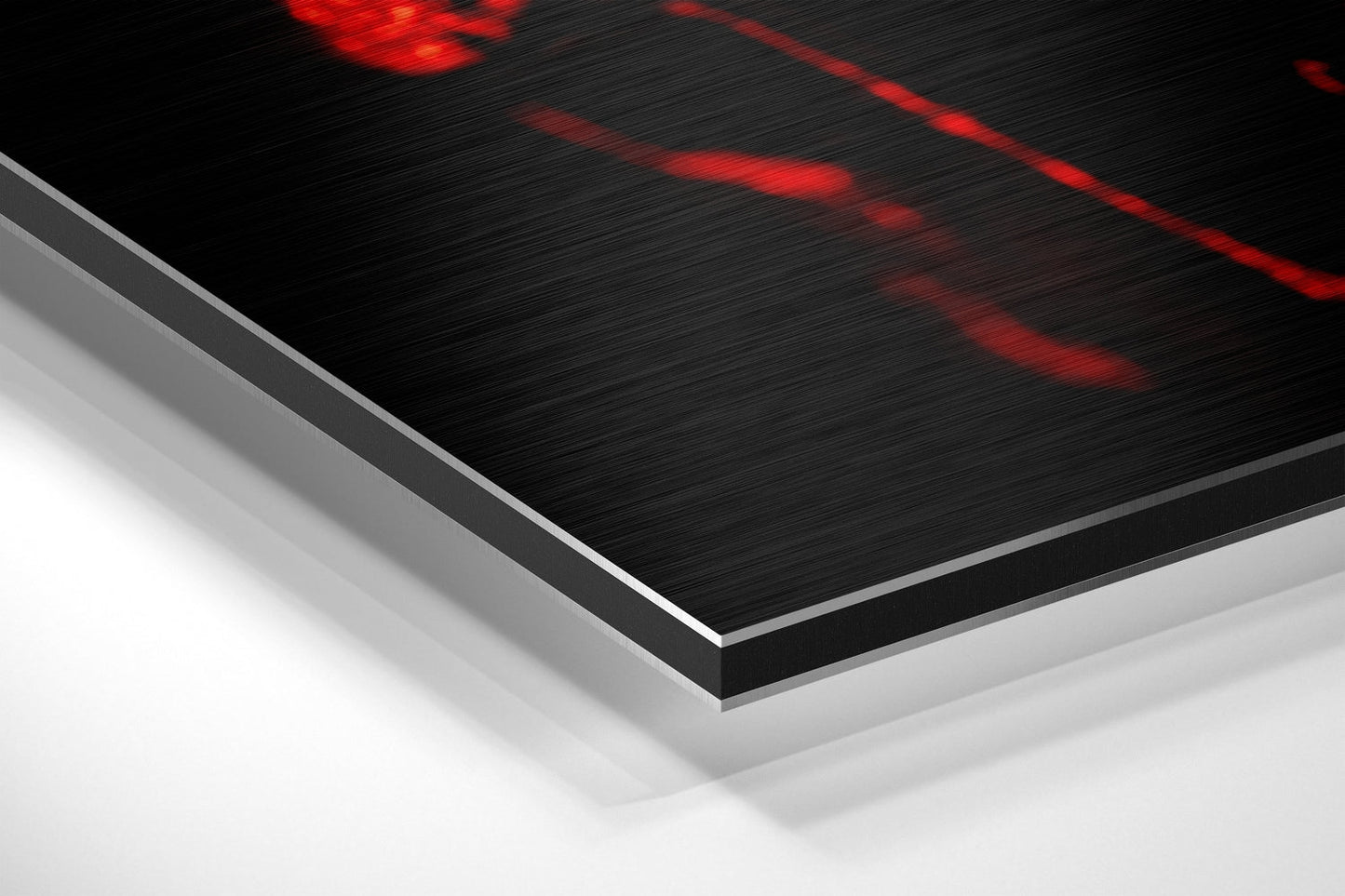 Split Red White Skull Brushed Aluminium Dibond Wall Art