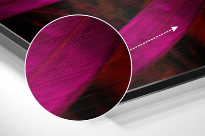 Magenta Pink Palm Frond Leaf Brushed Aluminium Dibond Wall Art