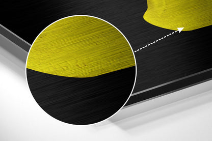 Yellow Fragmented Woman Face Brushed Aluminium Dibond Wall Art