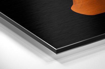 Burnt Orange Shattered Portrait Brushed Aluminium Dibond Wall Art
