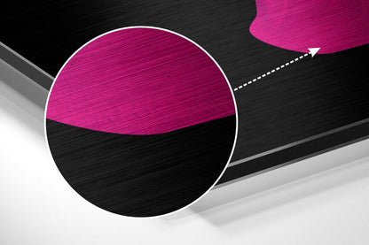 Hot Pink Broken Face Silhouette Brushed Aluminium Dibond Wall Art