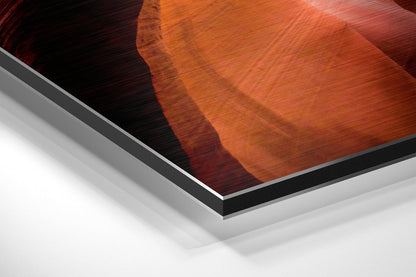 Orange Slot Canyon Sky View Brushed Aluminium Dibond Wall Art