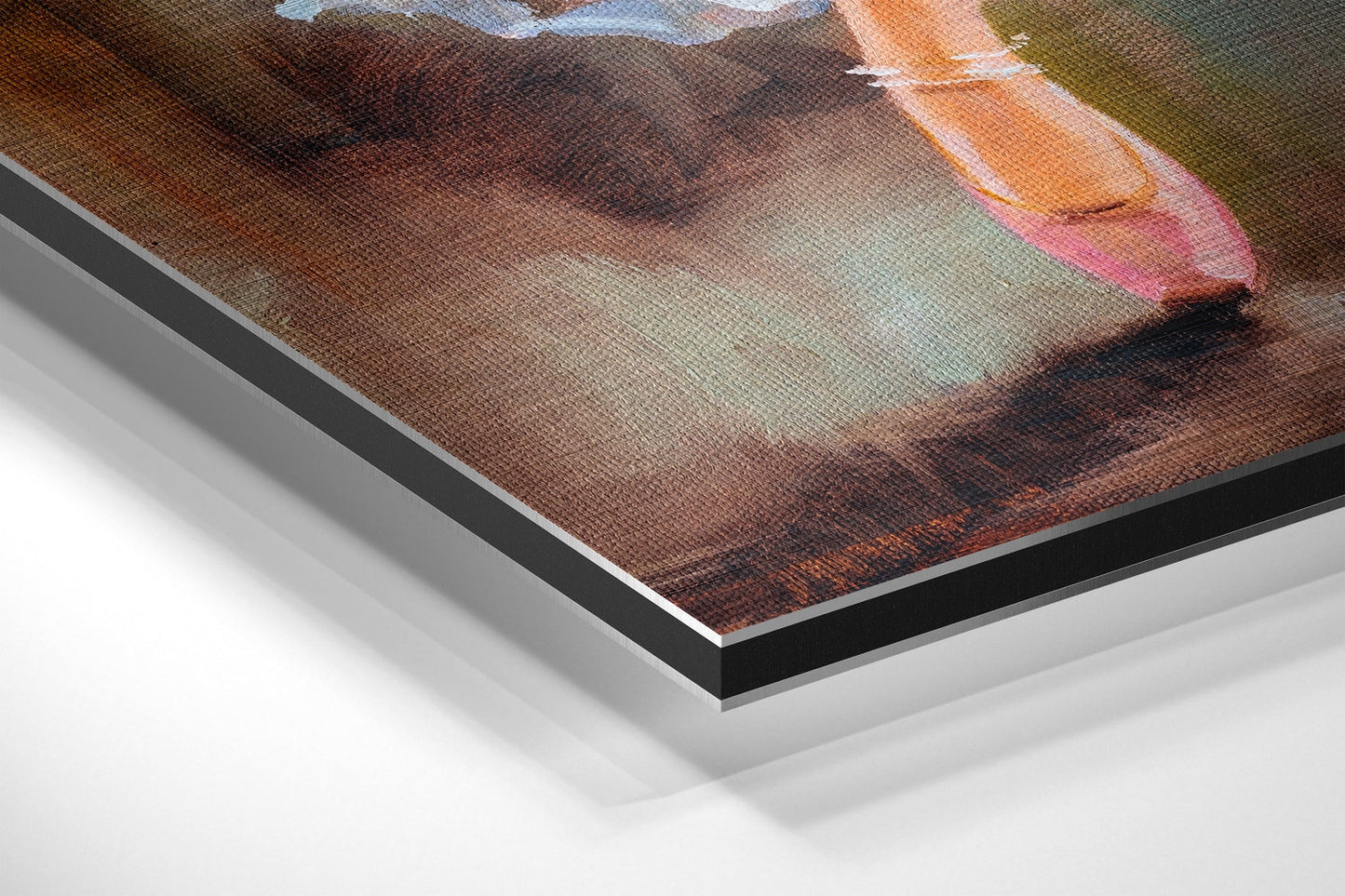 Oil Painted Barre Ballerina Brushed Aluminum Dibond Wall Art