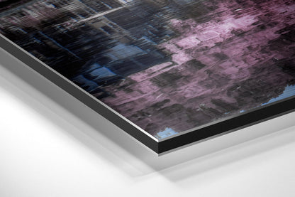 Pink Blossom Canal Reflection Brushed Aluminium Dibond Wall Art