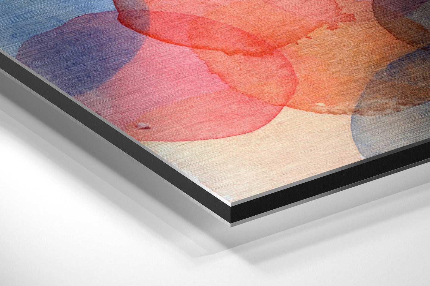 Watercolor Overlapping Circles Brushed Aluminium Dibond Wall Art