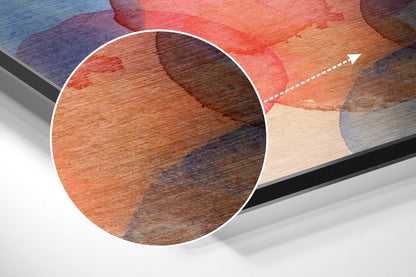 Watercolor Overlapping Circles Brushed Aluminium Dibond Wall Art