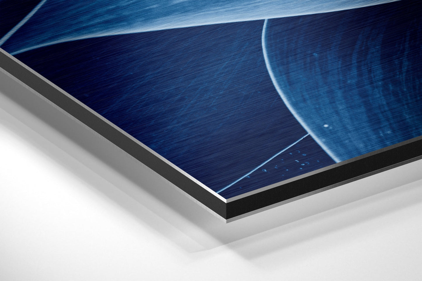 Deep Blue Petals Macro Brushed Aluminium Dibond Wall Art