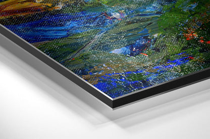 Impasto Rainbow Paint Strokes Brushed Aluminium Dibond Wall Art