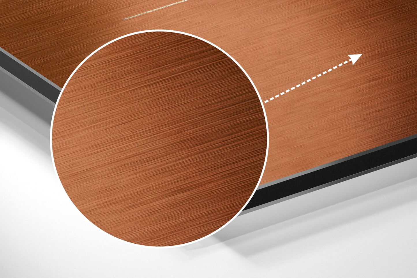 Burnt Orange Abstract Moon Circle Brushed Aluminium Dibond Wall Art