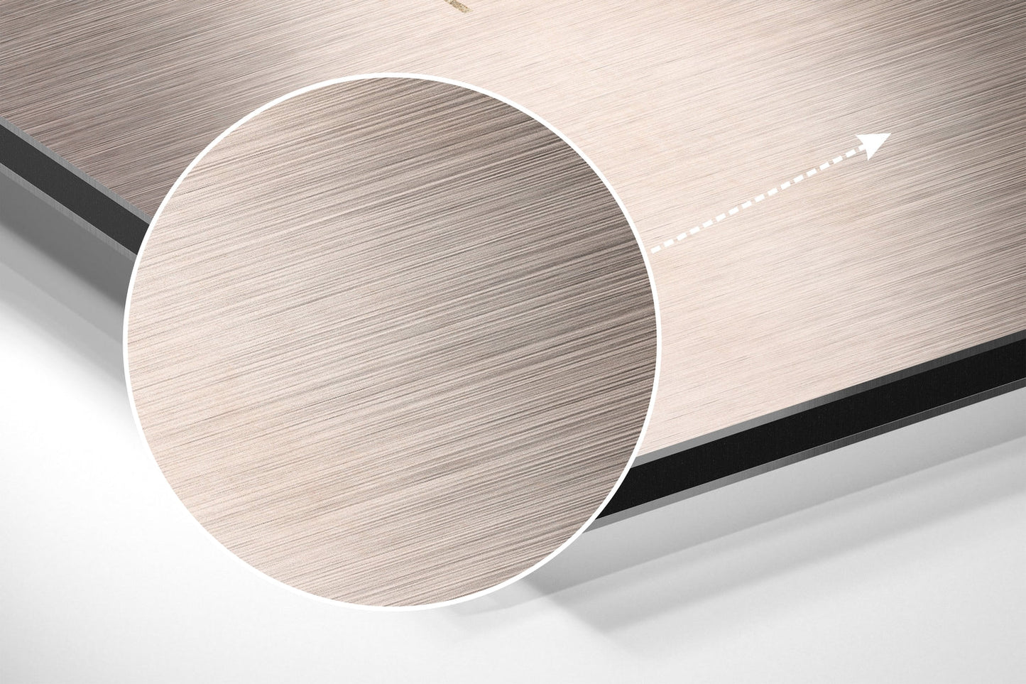 Navy Blob Gold Line Loops Abstract Brushed Aluminium Dibond Wall Art