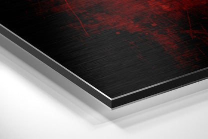 Red Green Grunge Skull Brushed Aluminium Dibond Wall Art