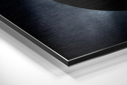 Earth and Distant Moon Starlit Space Brushed Aluminium Dibond Wall Art