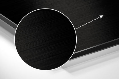 Orange Swirling Smoke On Black Brushed Aluminium Dibond Wall Art