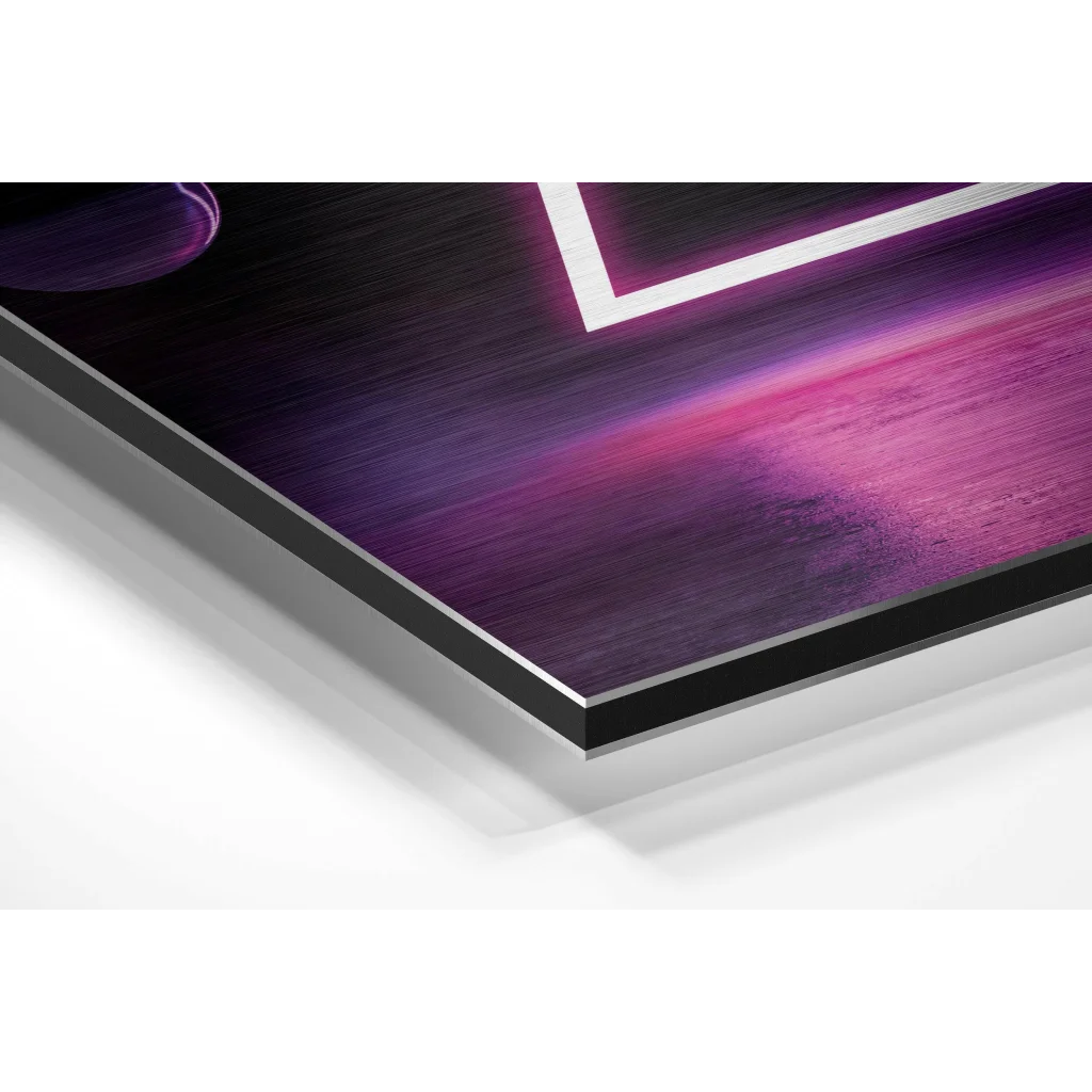 Stunning purple pink gradient on brushed aluminium dibond print