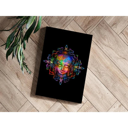 Vibrant rainbow Buddha portrait on insigne aluminum prints