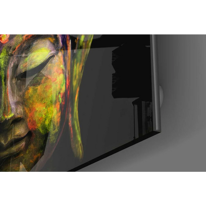 Vibrant Buddha Glass Wall Art With Stunning Multicolor Details | Modern Wall Art Decor | vintageantiquesgifts.com