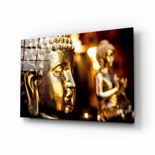 Stunning Golden Buddha Head Canvas Wall Art With Serene Details | Insigneart USA | vintageantiquesgifts.com