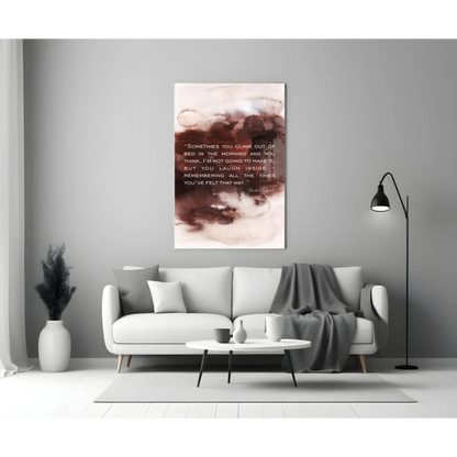 Bukowski Quote Glass Wall Art in Warm Watercolor Tones | Modern Wall Art Decor | vintageantiquesgifts.com