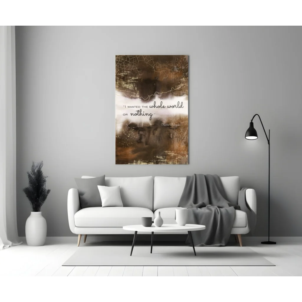 Bukowski Quote Abstract Wall Art Canvas for Your Space | Modern Wall Art Decor | vintageantiquesgifts.com