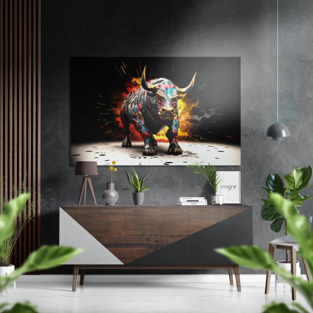 Bull Brushed Aluminum Dibond Wall Art