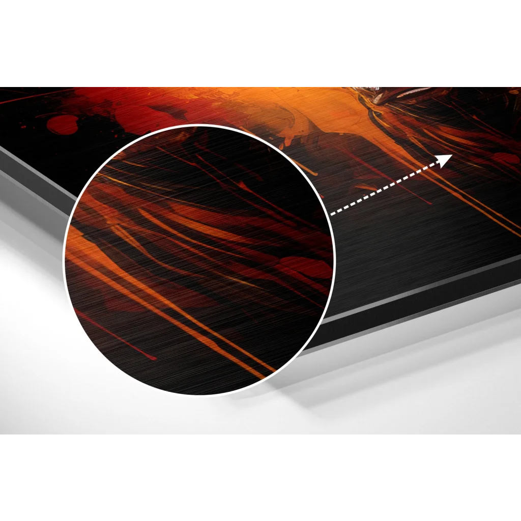 Fiery Abstract Bull Art on Brushed Aluminium Dibond | Modern Wall Art Decor | vintageantiquesgifts.com