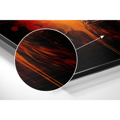 Fiery Abstract Bull Art on Brushed Aluminium Dibond | Modern Wall Art Decor | vintageantiquesgifts.com