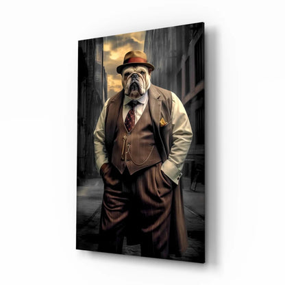 Dapper Bulldog in Fedora Canvas Wall Art Print | Insigneart USA | vintageantiquesgifts.com