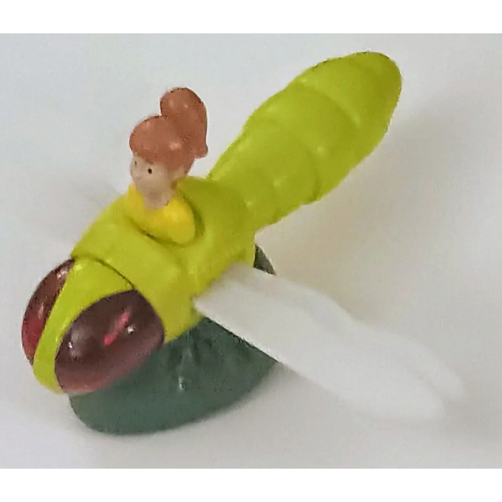 1998 Burger King Kids Club green yellow toy airplane with propeller