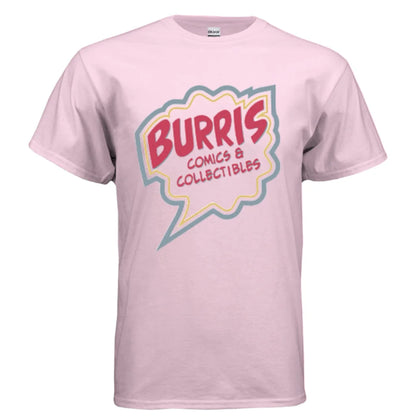 Safety green Burris Comics retro speech bubble t-shirt