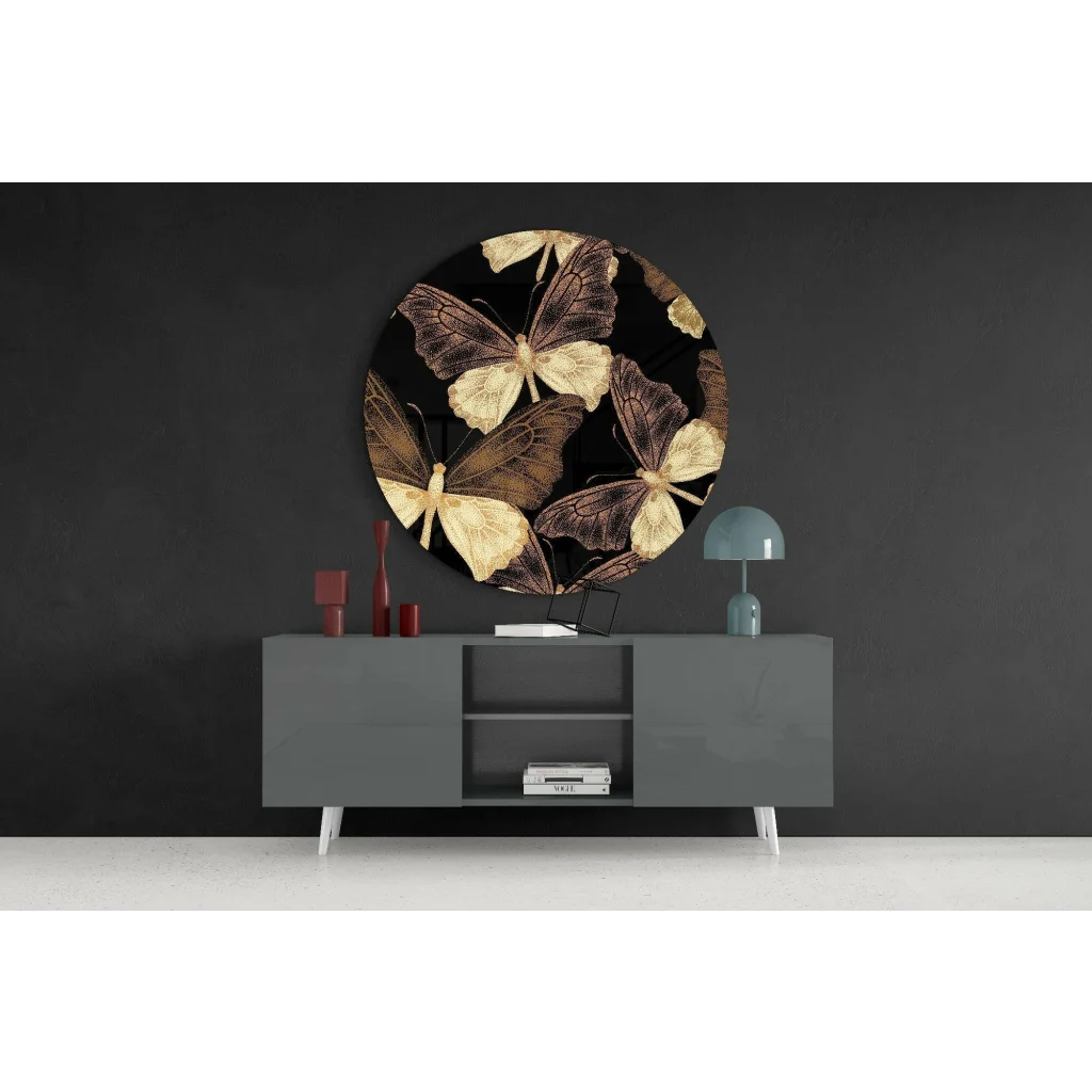 Stunning butterfly tempered glass art in vibrant colors