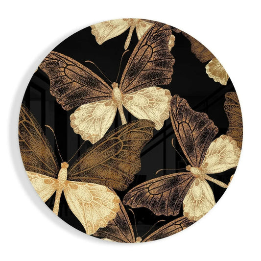 Stunning butterfly glass art in vibrant colors on tempered glass