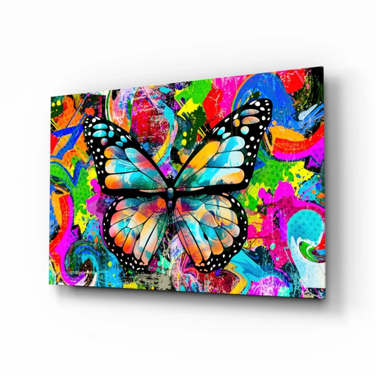 Neon Butterfly Explosion Canvas Wall Art | Insigneart USA | vintageantiquesgifts.com
